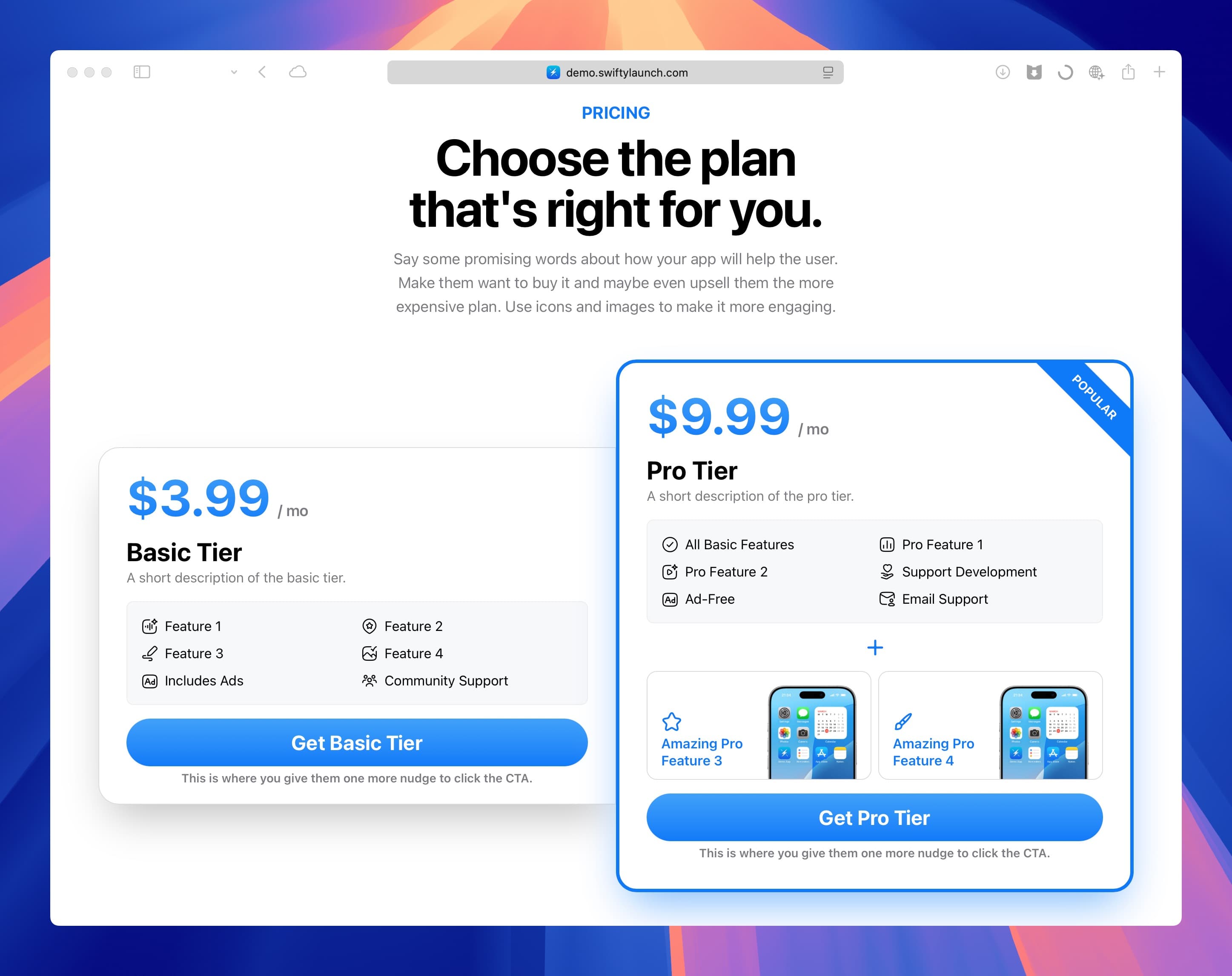 SwiftyLaunch for Web Showcase 3